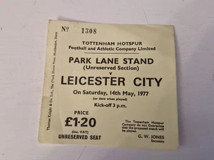 Talón de boleto - Tottenham Hotspur V Leicester City - 14 de mayo de 1977 - Imagen 1 de 1