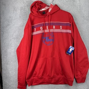NBA Philadelphia 76ers Hoodie Sweatshirt Herren XXL 2XL Rot Ultra Game NEU - Bild 1 von 6