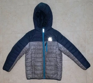 Boys' Size 8 Zero XPosur Hooded Puffer Jacket/Coat -- Navy & Silver - Picture 1 of 6