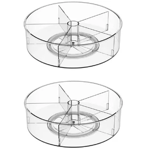 Lazy Susan Kunststoff Drehteller geteilt Spinner für Küchenschrank, Speisekammer, Fr... - Bild 1 von 7