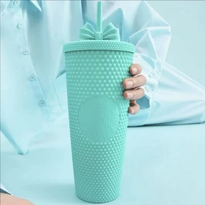 Starbucks 2025 China Summer Dopamine Blue 26oz Studded Tumbler with Topper - Image 1 of 2
