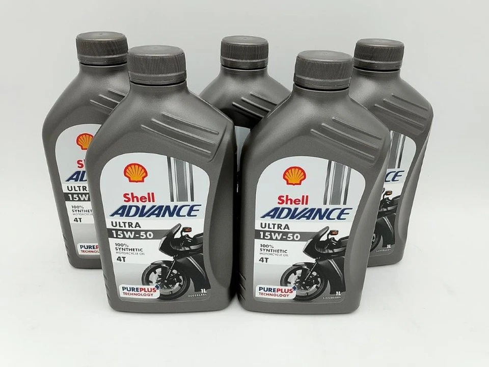 8,94€/l Shell Advance Ultra 4T 15W-50 5 x 1 L vollsynth Premium Motoröl  - Bild 1 von 1