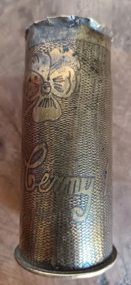 Cerny 1918 - Douille d'obus - Militaria Art de tranchées WW1 Objet de Poilu C89 - Photo 1/4