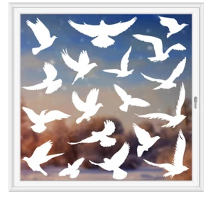 37 Pack Large Anti Collision Window Clings Bird Decals for Prevent Bird Strikes - Picture 1 of 12