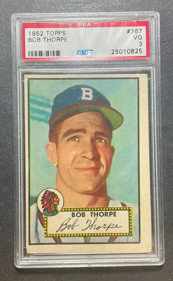 1952 Topps Bob Thorpe 367 PSA 3  High # Nicer Corners. H2