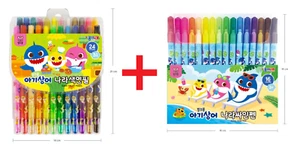 Pinkfong 16-Color Marker + 24-Color Colored Pencils Set korean kids - Picture 1 of 5