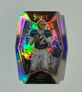 2021 Panini Select Jim Kelly Premier Level Silver Prizm Die-Cut #141 Bills