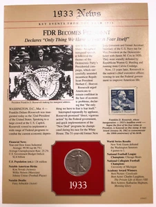 1933 News & Key Events 1933 S Liberty Walking Half Dollar Fine F Condition FDR - Picture 1 of 4