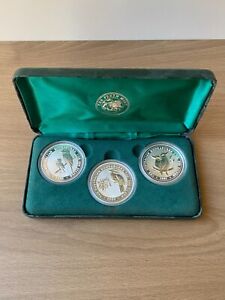 1999-2001 Perth Mint Australia Kookaburra 3 Silver Coin Set