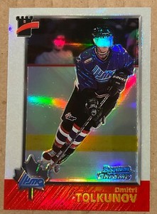 1998-99 DMITRI TOLKUNOV CHL BOWMAN CHROME REFRACTOR CARD #117R QUEBEC REMPARTS