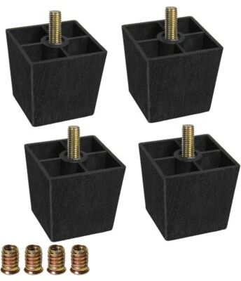 2 inch Sofa Legs Plastic Feet for Furniture Legs Riser Square Set of 4 with M8 H - Image 1 of 4
