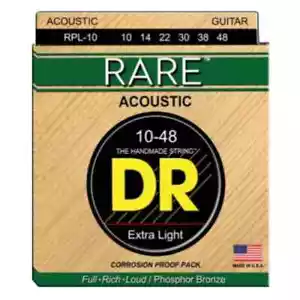 DR Strings Rare RPL-10 Phosphor Bronze Acoustic Guitar Strings 10-48 - Picture 1 of 6