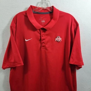Ohio State Nike Dri-Fit Men's Red Polo Shirt Size XL-2X 13124-0650 - Foto 1 di 6