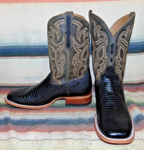 Hombres Rujo The Curtis Marrón Teju Lagarto/Botas de Vaquero de Cuero 11.5 EE Nuevas en Caja - Imagen 1 de 6