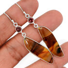 Natural Montana Agate From The Yellowstone River 925 Silver Earrings CE31385