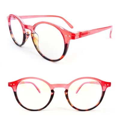 Lentes transparentes rojas/rosas gafas para computadora, bloqueo de luz azul, artículos de moda Foto 1 de 4