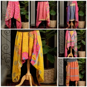 5 Pcs Vintage Kantha Handmade Wide Leg Hippie Boho Gypsy Alibaba Pants Trouser - Picture 1 of 8