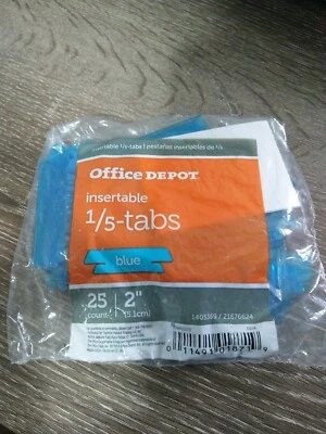 Office Depot Insertable 1/5 Pestañas 2” Azul 25 Unidades Nuevo Foto 1 de 3