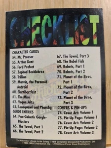 GUÍA DEL AUTOESTOPISTA DE LA GALAXIA 🙂Lista de verificación 1994 Tarjeta coleccionable #100 🙂 - Imagen 1 de 2