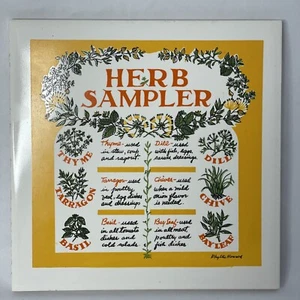 Vintage Screencraft Tile Herb Sampler By Phyllis Howard 6 Inch Square - Picture 1 of 4