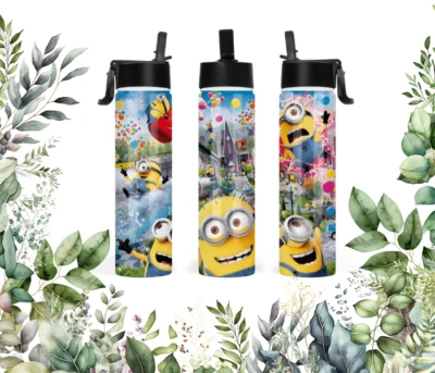 Botella de agua deportiva Minions 22 oz vaso de acero inoxidable frasco aislante Foto 1 de 4