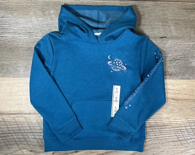 CAT & JACK Blue Hoodie Girl's Medium (8) Celestial Space Fleece Lined Sweatshirt - Image 1 of 4