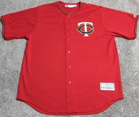 Minnesota Twins Majestic Cool Base Blank Jersey Made in USA Embroidered Red XL Cover