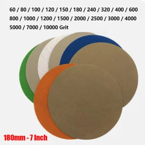 7 Zoll Nass und Trocken Schleifscheiben 180 mm Haken & Öse Schleifpapier Pads 60 -10000 Körnung - Bild 1 von 6