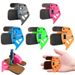Protector de dedo de tiro con arco S M L equipo de protección cuero nailon arco recurvo tiro - Imagen 1 de 16