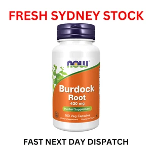 Now Burdock Root 430 mg 100 Veg Capsules Herbal Supplement Vegetarian Vegan - Picture 1 of 4