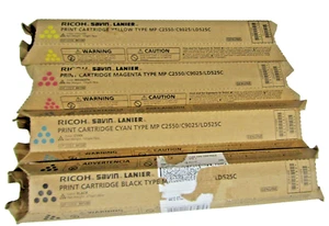 🔥4) NEW GENUINE RICOH SAVIN LANIER PRINT CARTRIDGE TYPE MP C2550 C,Y,M,B LOT 4 - Picture 1 of 22