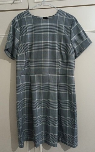 VETEMENTS abito donna nero quadri manica corta taglia 44 klu abbigliamento nuovo