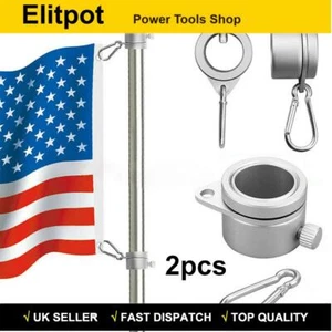 2X Aluminum Alloy Flag Pole Rings Spinning Flag Pole Swivels Flagpole Rings Kit - Picture 1 of 11