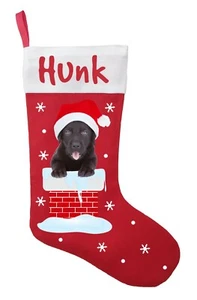 Black Labrador Christmas Stocking, Personalized Black Labrador Stocking - Picture 1 of 6