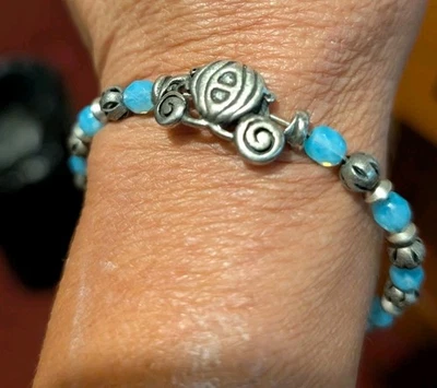 Alex & Ani aqua blue Disney Cinderella Carriage wrap bracelet vintage 66 - Image 1 of 2