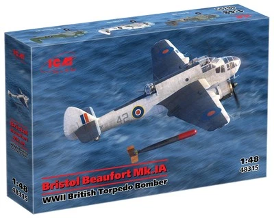 Bristol Beaufort Mk.ia, Wwii British Torpedo Bomber 1:48 Plastic Model Kit ICM - Immagine 1 di 4