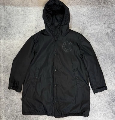 Jaqueta Burberry England Parka Masculina Tamanho XXXL Preta Logotipo de Nylon Com Capuz Longa - Imagem 1 de 4