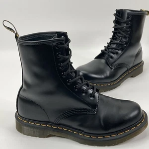 Stivali da combattimento Dr. Martens 1460 W in pelle nappa nera 8 occhielli donna taglia 8 - Foto 1 di 19