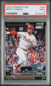 BRYCE HARPER 2022 Topps Stadium Club Philadelphia Phillies #300 PSA 9 ¡bajo pop! - Imagen 1 de 2
