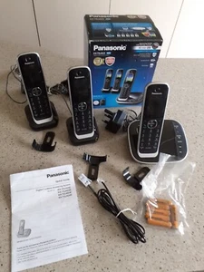 Panasonic KX-TGJ423EB DECT Digital Cordless Telephone Answering Machine Triple - Picture 1 of 7