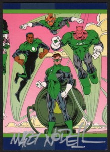 Martin Nodell SIGNED 1993 DC Art Card SIGNED Green Lantern Hal Jordan Kilowog