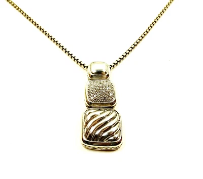 Collar colgante triple gota pavé chiclet diamantes plata esterlina DAVID YURMAN Foto 1 de 4