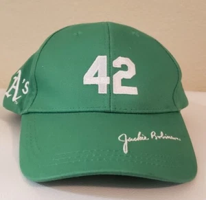 Oakland Athletics Jackie Robinson Day #42 Snapback Hat Green A’s Cap - Picture 1 of 5