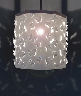 Ereki Butterflies Lampshade + Magnetic Set for Touchless Bulb Changing Design