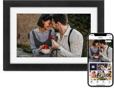 Digital Photo Frame Oak Wood: 32GB Memory 1280x800 HD Touch Screen Digital... - Image 1 of 4