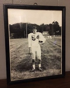 Vintage Framed B&W Photo- High School Football Player (Myers Park HS Charlotte?) - Picture 1 of 5
