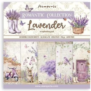 Stamperia Lavender 12" x 12"  Double Sided Paper Pad Floral Scrapbooking Paper - Picture 1 of 12