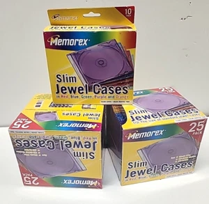 Memorex 60 Pack CD/DVD Slim Jewel Cases Multi-Colors NEW (60 Total) - Picture 1 of 6