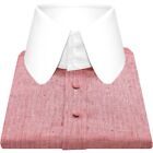 Herren High Penny Kragen Shirt rot Herringbone 3 Knöpfe edwardianischer Stil Banke Rstyle
