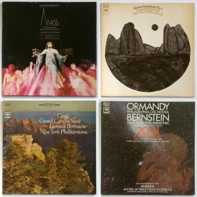LEONARD BERNSTEIN 4 LPs MASS Sibelius Symphony 2 Grand Canyon Suite 2001 Space O - Image 1 of 4
